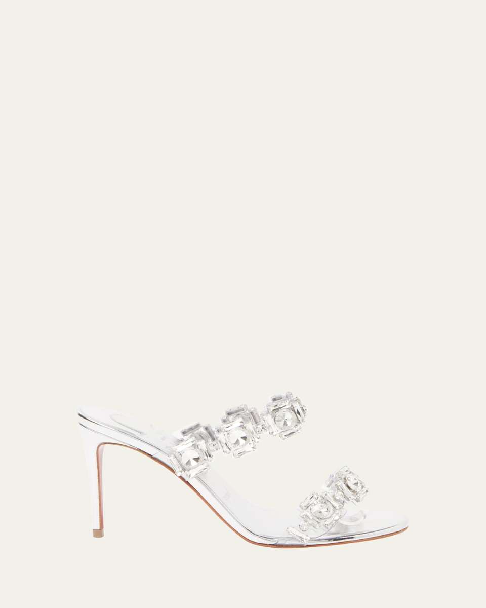 Just Jewel Clear Red Sole Slide Sandals
